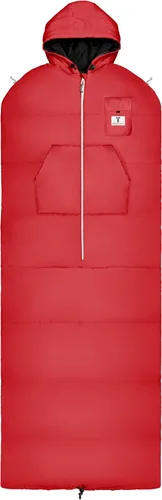 Vista 15 de Bolsa de dormir portátil Thermotuff con capucha doble, orificios para los brazos con cremallera, bolsillos y cordón ajustable: ideal para acampar