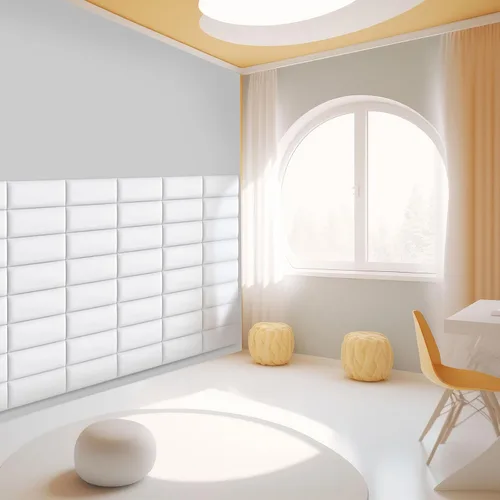 Vista 3 de Paneles tapizados para cabecero, 6 paneles de 7.8 x 15.7 pulgadas, paneles acolchados de pared para niños, cabecero de cama 3D anticolisión montado