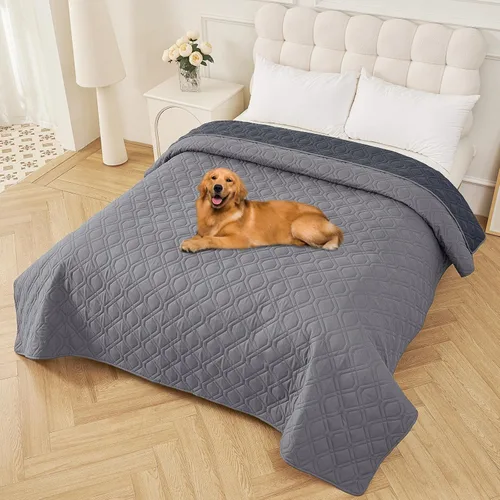 Vista 17 de Smiry Funda impermeable para cama de mascota, suave y lavable, para cama, sofá, reversible, perros pequeños, medianos, grandes, gatos, diseño
