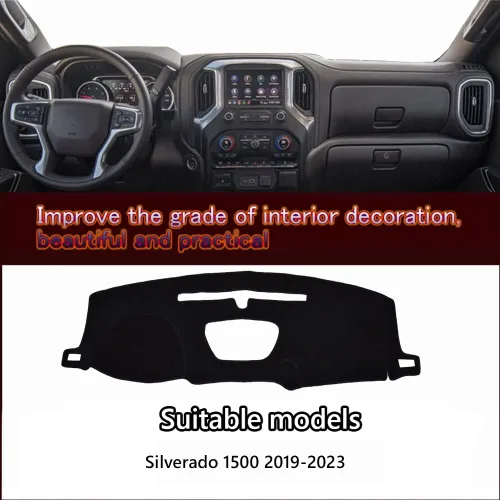 Vista 2 de Great-luck Protector de tablero de ajuste personalizado, fácil instalación, reduce el deslumbramiento y elimina grietas para Silverado 1500
