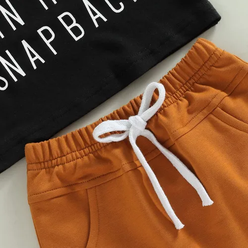 Vista 6 de Juego de 2 piezas, pantalón corto y playera con capucha y bolsillo, conjunto camuflado, para niños y niñas