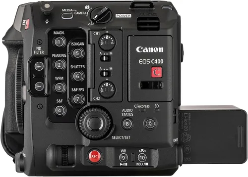 Vista 4 de Canon Cámara de cine profesional EOS C400 6K de fotograma completo (6388C002) Triple base ISO, Dual Pixel CMOS AF II, montaje RF 2 tarjetas