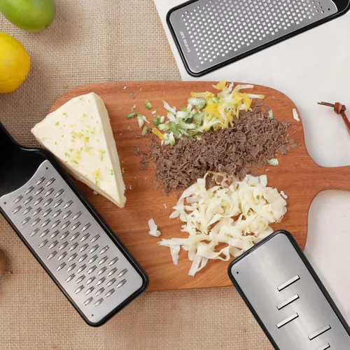Vista 7 de LHS Lemon Zester - Juego de 3 ralladores de queso, herramienta de cocina para queso parmesano, jengibre, nuez moscada, chocolate, verduras