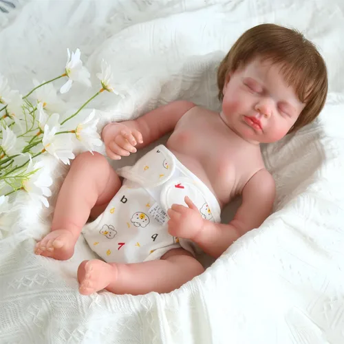 Vista 3 de Pañales Reborn Baby Dolls para muñecas recién nacidas de 17 a 24 pulgadas, pañales reutilizables con velcro ajustable, 4 piezas