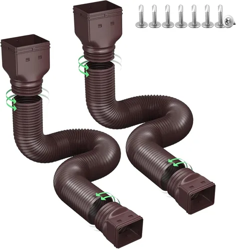 Vista 11 de Ogutter Extensiones de bajante de canalón de lluvia, extensor de bajante para drenaje de agua de lluvia flexible, tubo de extensión de drenaje