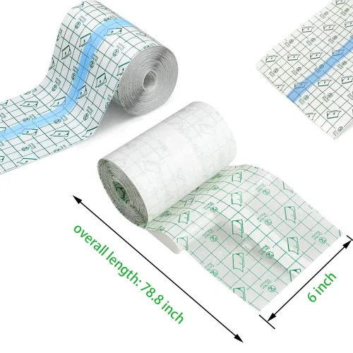 Vista 23 de Rollo de vendaje para cuidado posterior de tatuajes de 2 pulgadas x 10 yardas, película transparente impermeable para curación inicial de tatuajes