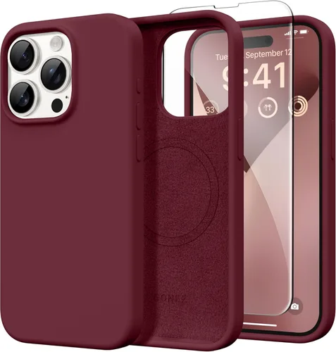 Vista 103 de GONEZ Funda magnética para iPhone 14, compatible con Magsafe, con protector de pantalla + protector de cámara, forro de microfibra antiarañazos