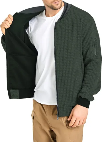 Vista 2 de Chaqueta ligera para hombre, chaqueta bomber casual, chaqueta universitaria