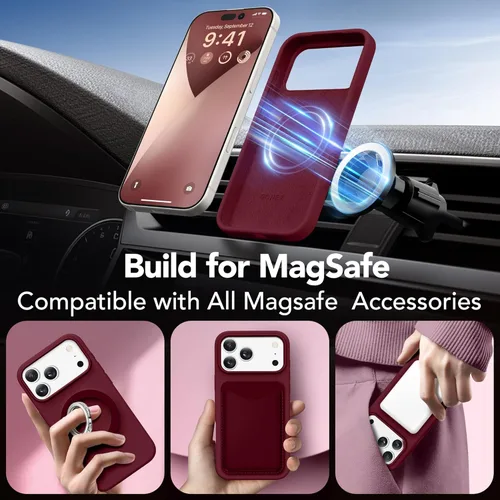 Vista 1088 de GONEZ Funda magnética para iPhone 14, compatible con Magsafe, con protector de pantalla + protector de cámara, forro de microfibra antiarañazos
