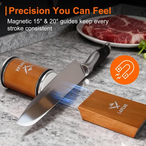 Vista 3 de Kit de Afilador de Cuchillos Enrollables, Herramienta de Afilado de Cuchillos, Afilado de Cuchillos con Diamantes y Cerámica para Acero de Cualquier