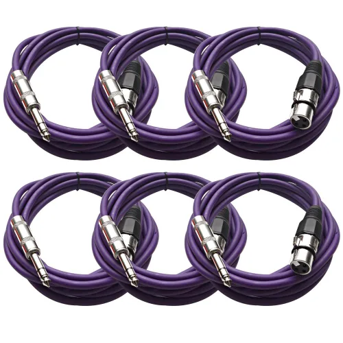 Vista 22 de Seismic Audio SATRXL-F2BGORYP - Cables de conexión XLR hembra a TRS de 1/4 pulgadas, varios