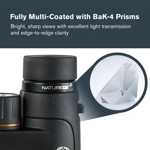 Vista 4 de Celestron Binoculares Nature DX ED 8x42 Premium - Lentes objetivo de dispersión extra baja - Binoculares para exteriores y observación de aves