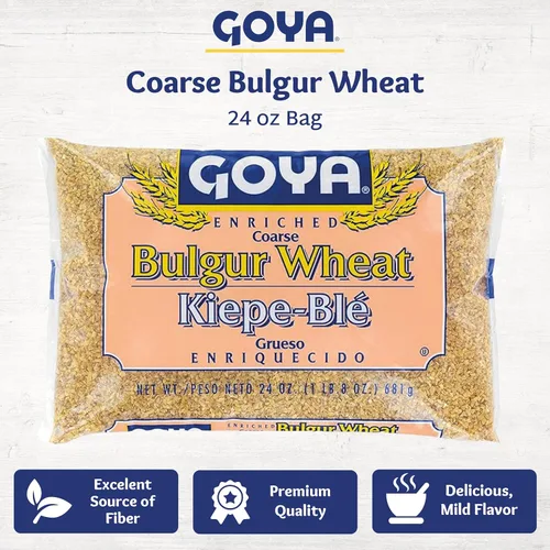 Vista 3 de Trigo Bulgur grueso de Goya, trigo bulgur nutritivo para tabouleh, ensaladas, sopas y pilafs, bolsa de 24 onzas