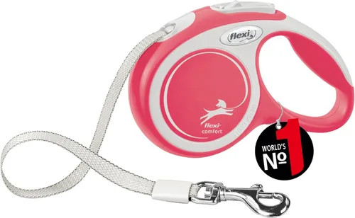 Vista 9 de Flexi Nueva cinta de confort gris y rojo grande 16.4 ft retráctil perro correa para perros de hasta 132.3 lbs/132 libras