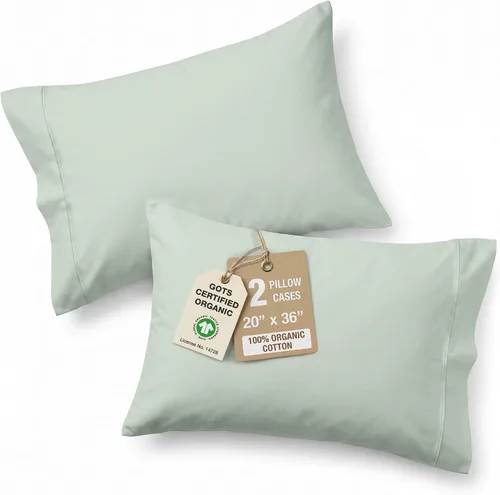 Vista 21 de Lane Linen - Juego de 2 fundas de almohada, 100% algodón orgánico, tamaño estándar, suaves, color blanco (20 x 26 pulgadas)
