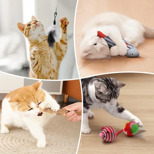 Vista 5 de Fashion's Talk Paquete variado de juguetes para gatos para gatitos, 20 piezas