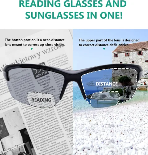 Vista 5 de Eyekepper TR90 Marco Bifocal Deportes Gafas de sol Béisbol Correr Pesca Conducción Golf Softbol Senderismo Lectores de sol
