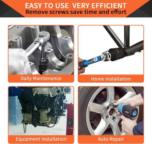 Vista 5 de 4 piezas de 1/2" de impulso profundo con juego de llaves de vaso de 12 puntos métrico 30mm 32mm 34mm 36mm, de servicio pesado con estuche