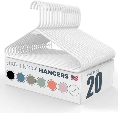 Vista 18 de Perchas de plástico fuertes hechas en Estados Unidos a granel, 20, 30, 50, 100 unidades, disponibles, para ropa de lavandería, perchas de plástico
