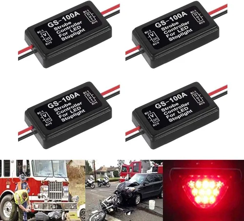 Vista 8 de BlyilyB Módulo de intermitente controlador estroboscópico de flash de 12 V-24 V para 3ª lámpara de freno LED lámpara de freno trasera (paquete de 1)