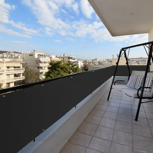 Vista 6 de Patio Pantalla de Privacidad para Balcón de 3' x 10', Cubiertas de Barandilla de Apartamento, Paneles de Valla para Exteriores, Valla Temporal