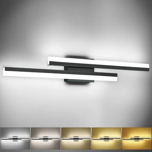 Vista 37 de PRESDE Lámpara LED de tocador de 24 pulgadas de níquel cepillado para baño, accesorios de luz sobre espejo, barra de iluminación moderna de pared