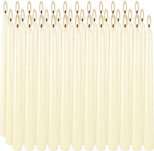 Vista 15 de YOROXRG Juego de 20 velas de pilar negro de 2 x 4 pulgadas de alto, sin perfume. Ideal para Halloween, bodas, linternas de emergencia, hogar, boda