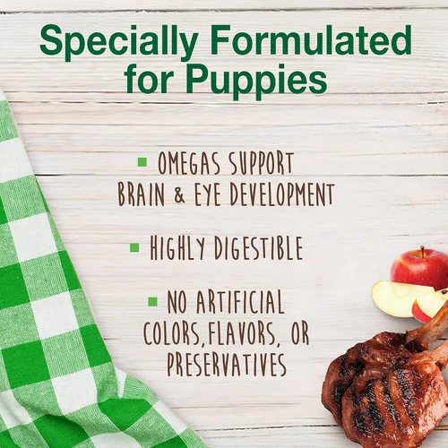 Vista 3 de Nylabone Healthy Edibles Masticables Naturales para Cachorros Golosinas de Larga Duración para Cachorros, Sabor Cordero y Manzana, Pequeño/Regular