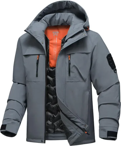 Vista 11 de Chaqueta de invierno para hombre impermeable para esquí y nieve resistente al viento para snowboard chubasquero con capucha con forro cálido