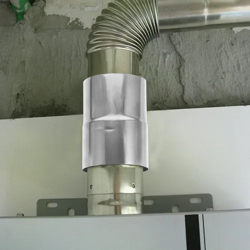 Vista 3 de HOMSFOU Estufa de acero inoxidable, conector de estufa ardiente para chimenea para ventilar humo/escape para camping, tienda de campaña, estufa