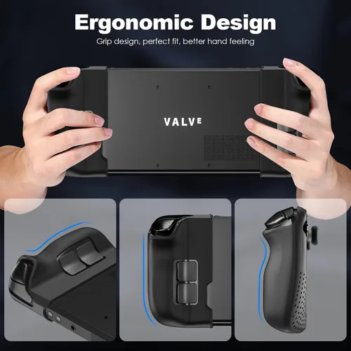 Vista 5 de Funda protectora de silicona para cubierta de vapor con accesorios, protector de 2 partes ultraligero y suave de 2 partes y agarres para el pulgar