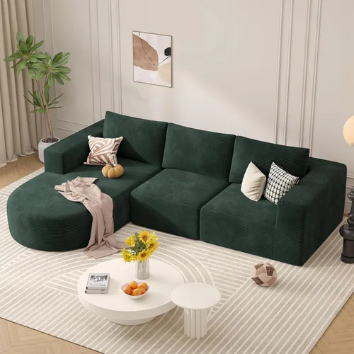 Vista 32 de Sofá cama modular, sofás de nube convertibles para sala de estar, 2 tumbonas de pana sin hueso, sofá cama de gran tamaño para dormitorio,