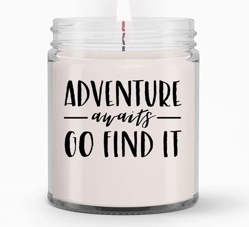 Adventure Awaits Go Find It - Velas de regalo para mujeres, regalos para ella, esposa, novia, regalos de cumpleaños para mujeres, mamá, mejor amiga,
