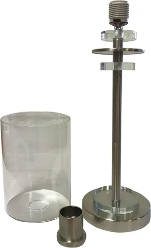 Vista 6 de Royal Designs, Inc. 25" Crystal Accent Table Lamps Set of 2, Brushed Nickel Finish with Clear Glass Shades