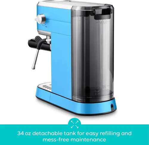 Vista 5 de CASABREWS CM5418 Cafetera espresso de 20 bares, cafetera de acero inoxidable con varita espumadora de leche, cafetera profesional con tanque de agua