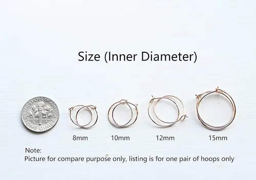 Vista 5 de Aretes de aro huggie pequeños y finos para mujer - Rellenos de oro de 14k o plata esterlina, aros pequeños, aretes de aro de oro ligeros