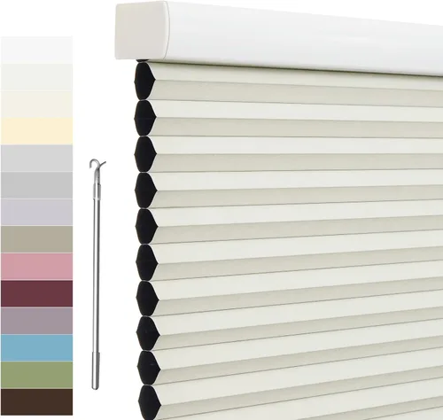 Vista 12 de Tonature Persianas Celulares de Tamaño Personalizado para Ventanas Cortinas Blackout sin Cordón Persianas Enrollables Protección UV Aislamiento