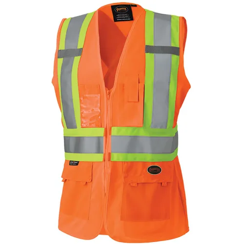 Vista 16 de Pioneer Chaleco de seguridad para mujer con bolsillos - Clase 1 de alta visibilidad, cinta reflectante - Para construcción - Rosa
