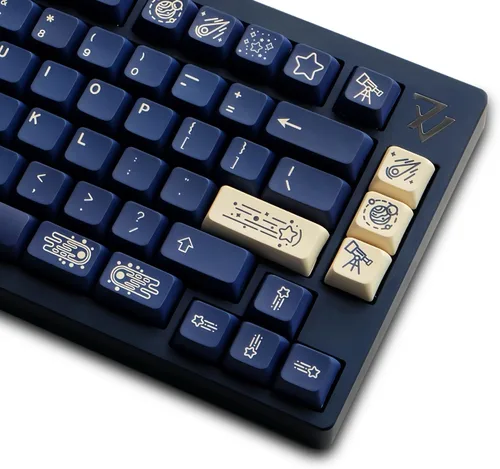 Vista 11 de FKZ PBT - Teclas personalizadas, teclas de sublimación con temática de galaxia, 136 teclas, juego de teclas de tamaño completo para interruptores
