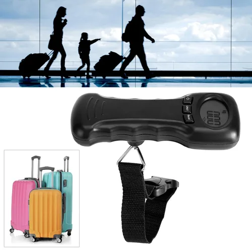 Vista 2 de Báscula de equipaje, Ocs8 110.2lbs110Lb portátil de viaje colgante de equipaje con pantalla digital LCD, lectura de bloqueo automático después