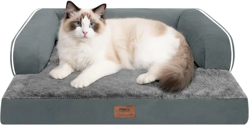 Vista 106 de Cama ortopédica impermeable para perros pequeños, cama para perros de tamaño mediano, cómoda cama para mascotas y gatos con lados, funda extraíble