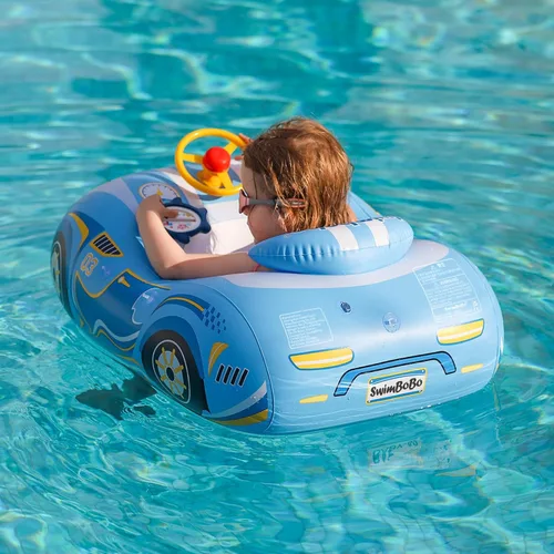 Vista 6 de Swimbobo Toddler Pool Float with Seat Boat Inflatable Ride-on Car for Kids Outdoor Toys
