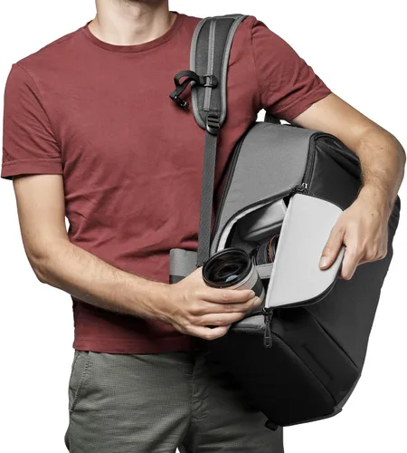 Vista 7 de Lowepro Flipside BP 400 AW III - Mochila para cámara réflex digital y sin espejo, color gris oscuro, con acceso trasero, con acceso lateral