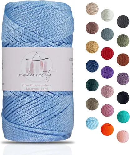 Vista 58 de Makromecity, Cordón de macramé de poliéster de 0.079 in x 125 yardas (375 pies) de 0.079 pulgadas, cuerda de polipropileno para macramé, para colgar