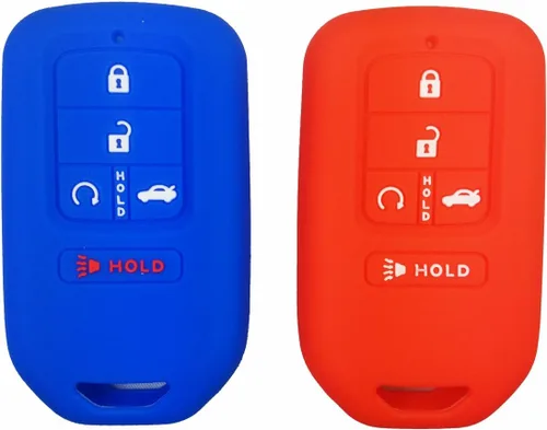 Vista 8 de 2 piezas Coolbestda - Estuche protector de silicona completa para llave de coche con control remoto de 5 botones para Honda Civic Accord Pilot CR-V