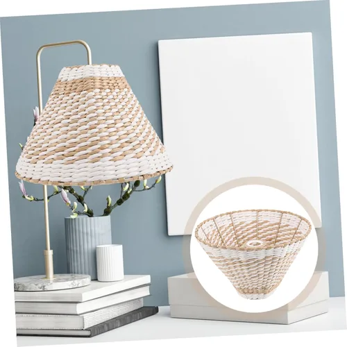 Vista 7 de LIFKOME Pantalla tejida para lámparas de pie de mesa, cubierta de luz de tejido retro, pantalla decorativa para sala de estar, dormitorio, estudio