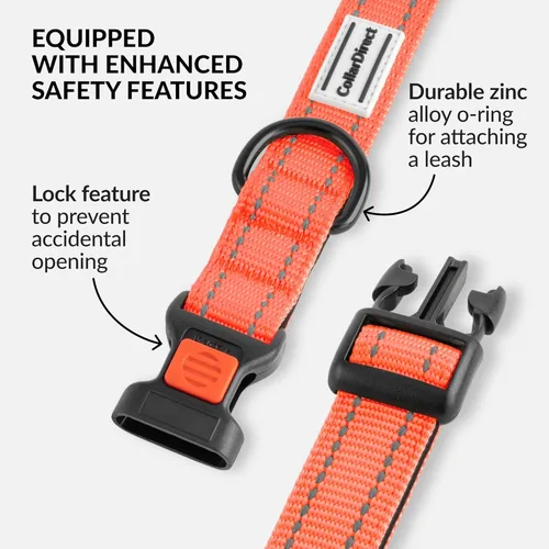 Vista 53 de CollarDirect Reflective Dog Collar for a Small, Medium, Large Dog or Puppy with a Quick Release Buckle - Boy and Girl - Nylon Suitable for Swimming