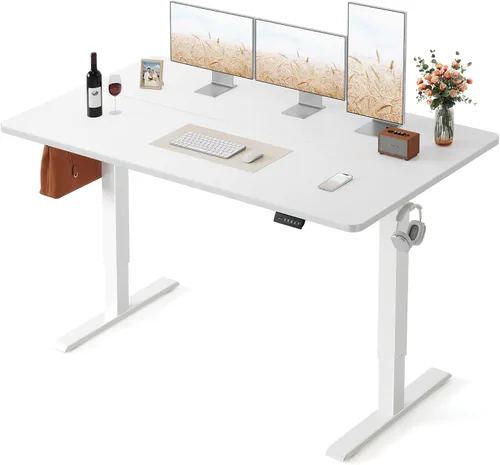 Vista 18 de FEZIBO Escritorio eléctrico de pie de 40 x 24 pulgadas, altura ajustable, sentarse y pararse, escritorio de oficina para computadora con tablero
