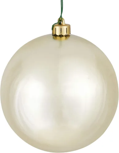 Vista 98 de Vickerman Esfera de adorno de Navidad de 10 pulgadas con acabado de caramelo, plástico inastillable, resistente a los rayos UV, decoración de árbol