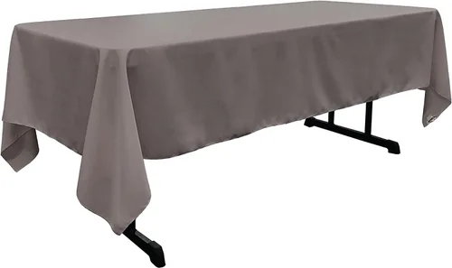 Vista 156 de LA Linen - Mantel rectangular de popelina de poliéster Rosa empolvada